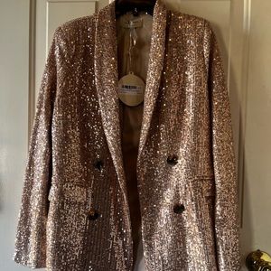 Saints and Hearts rose gold sequin blazer brand new